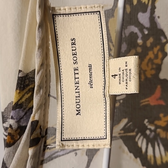*2/$40 closet sale* EUC s.4 Anthropologie Moulinette Soeurs silk blouse - Picture 4 of 8